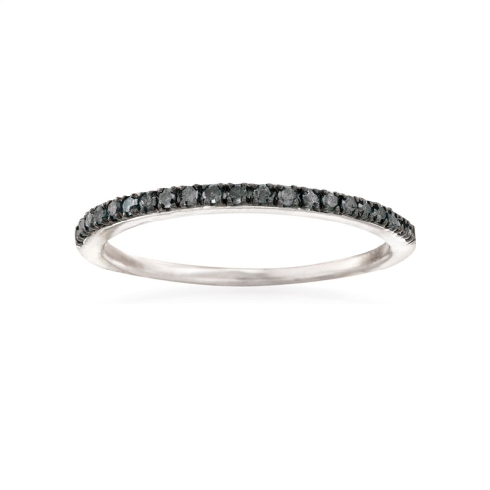 Authentic 0.20 CTW Black Diamond Ring Dainty Stacking Ring Size 5 ⭐
